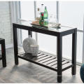 Thin Glass Hall Console Table with Back